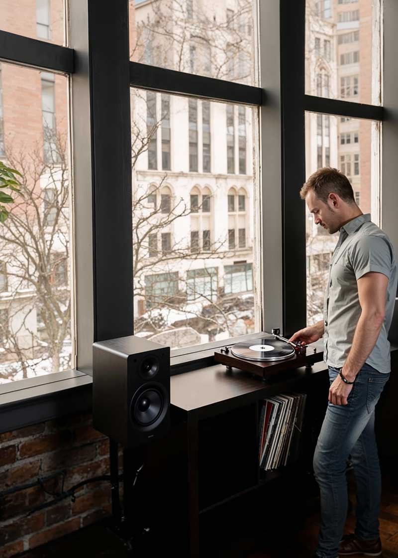 Vintage record player representing attention to craft